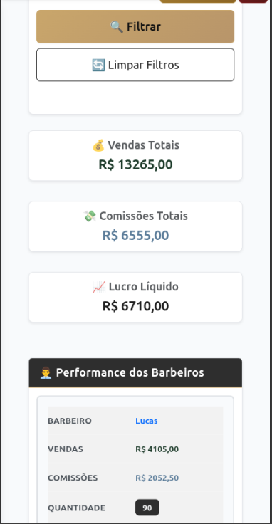 Comissoes no celular